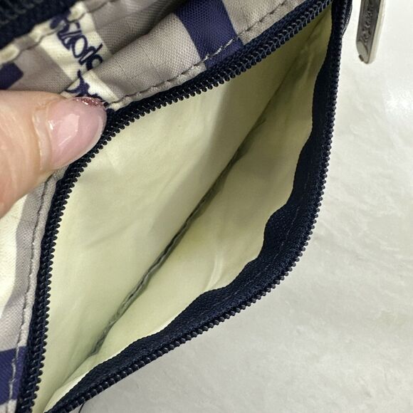 Vintage LeSportsac Blue/Gray White Crossbody Handbag Lightweight Nylon 90s - Picture 11 of 16